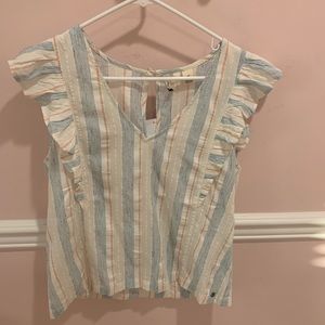 Blue orange and white Roxy blouse